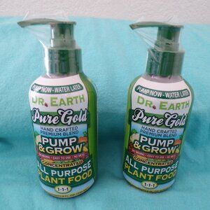Dr. Earth Pure Gold All Purpose Plant Food Pump & Grow 1-1-1 2 Pack of 8 oz